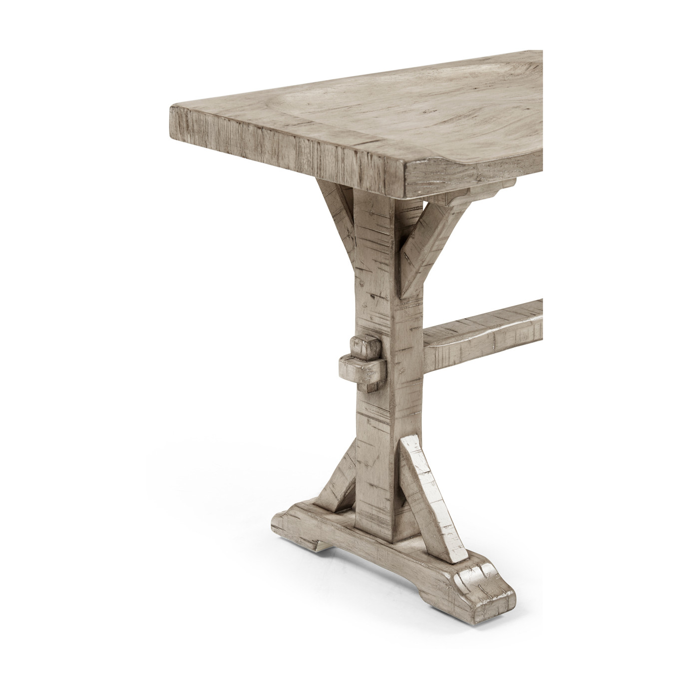 Casual Narrow Rustic Grey Topped Bench