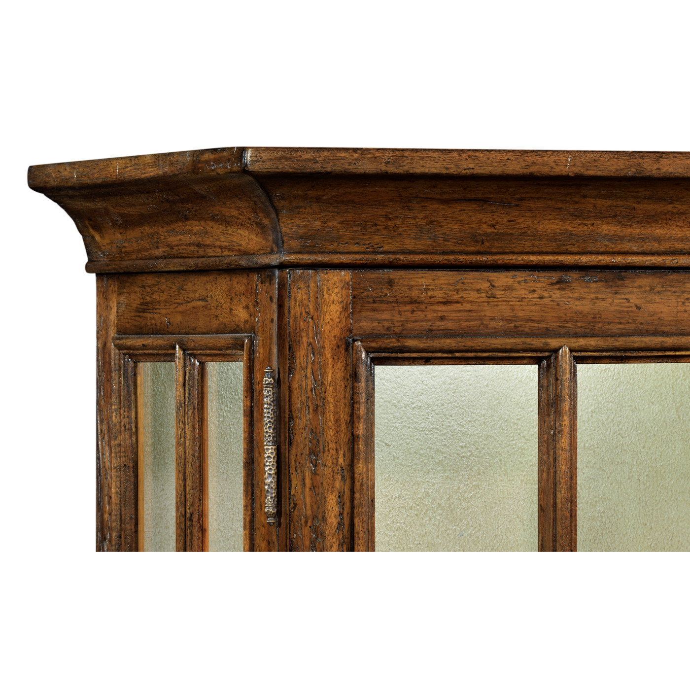 Plank Country Walnut Fully Glazed Bookcase with Strap Handles