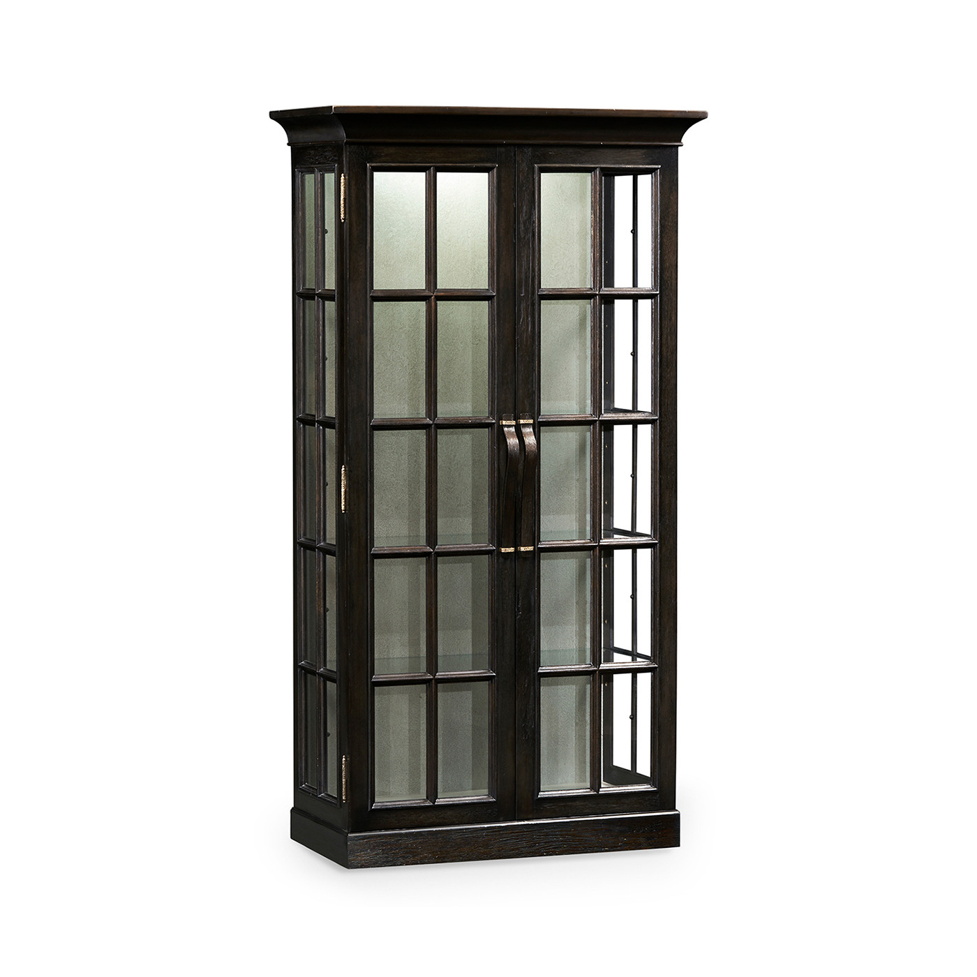 Plank Dark Ale Fully Glazed Bookcase with Strap Handles