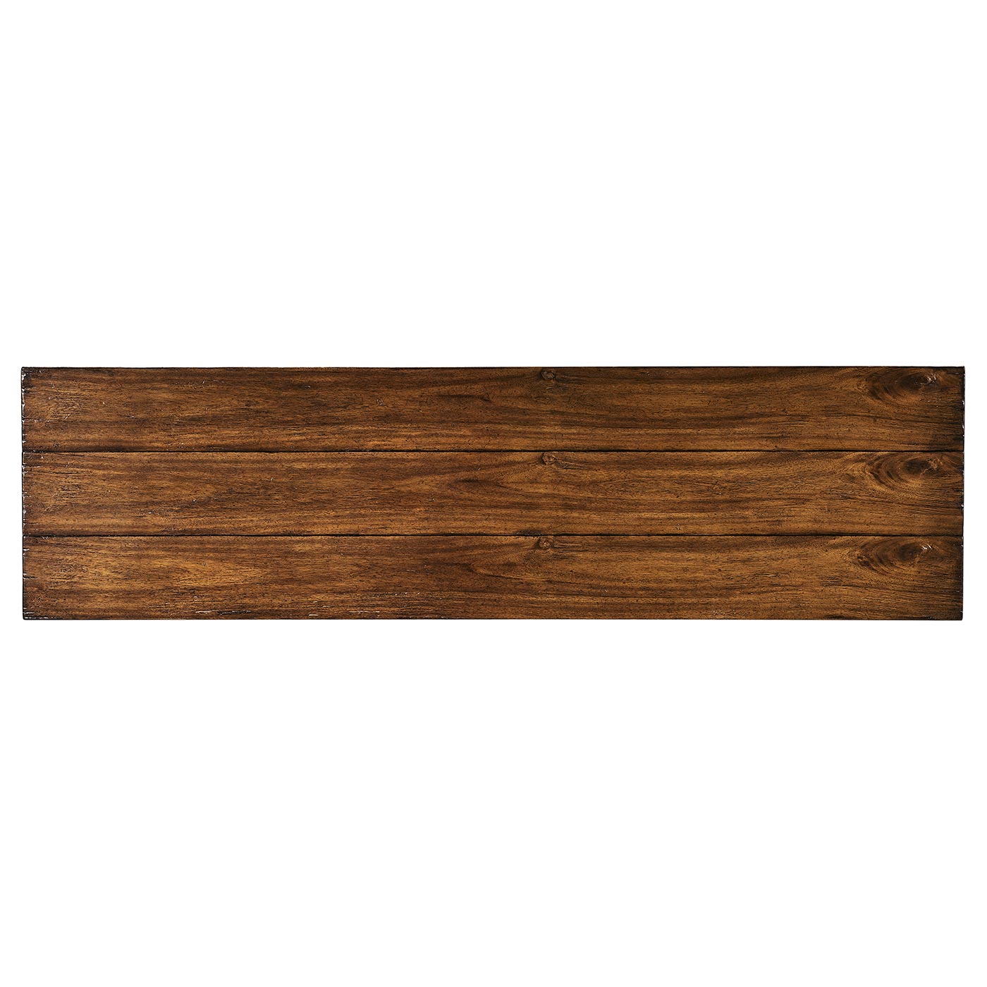 Country Walnut Parquet Sideboard with Strap Handles