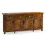 Country Walnut Parquet Sideboard with Strap Handles