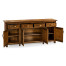 Country Walnut Parquet Sideboard with Strap Handles