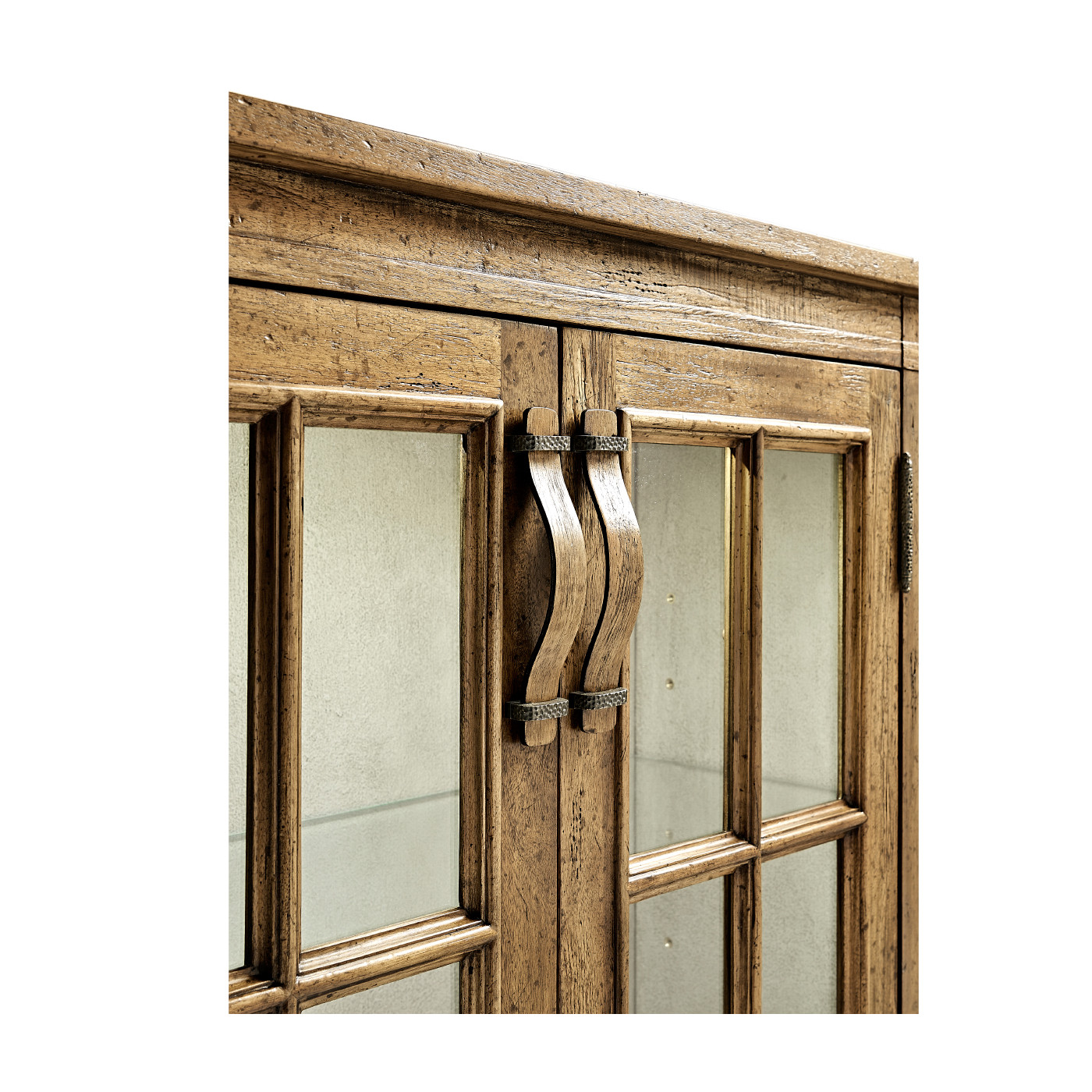 Medium Driftwood Parquet Welsh Bookcase with Strap Handles