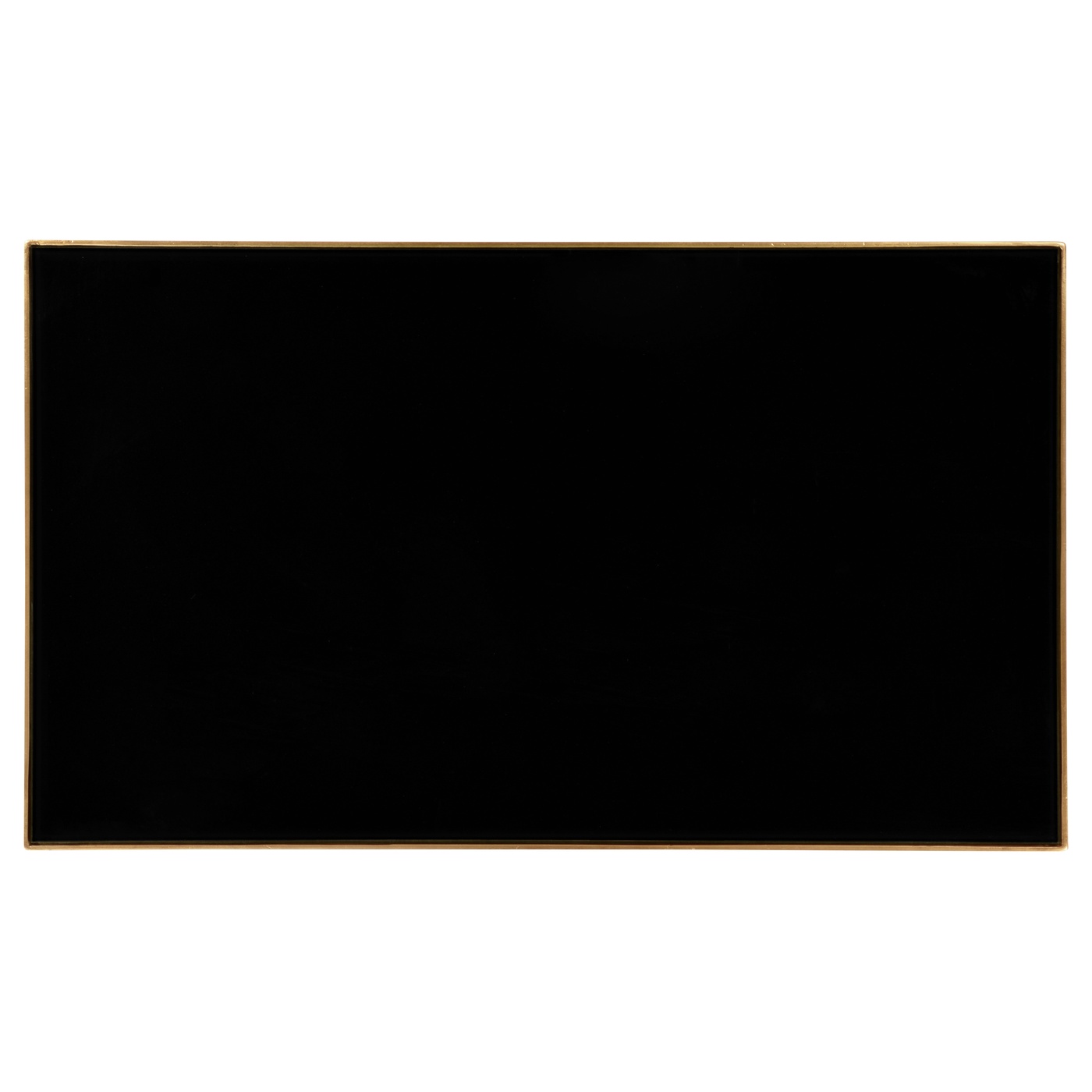 Gilded Iron Rectangular Coffee Table with Smoky Black Top