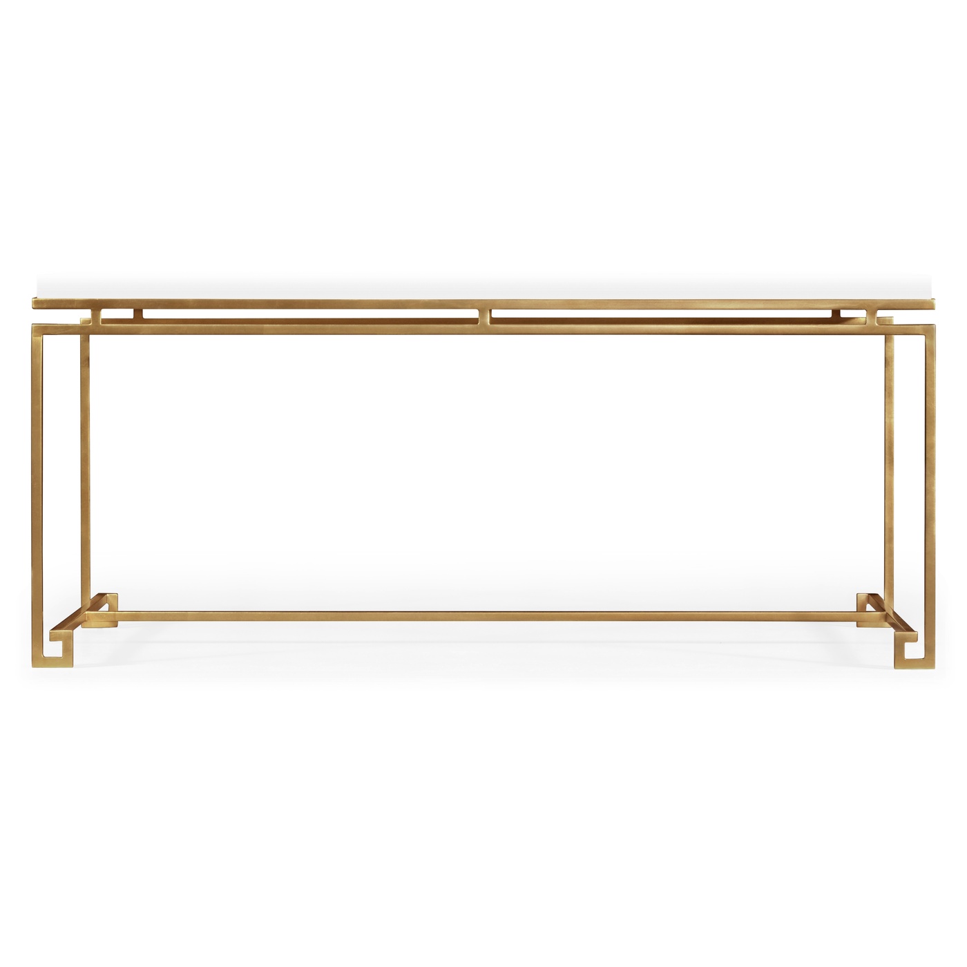 Gilded Iron Rectangular Coffee Table with Biancaneve Top