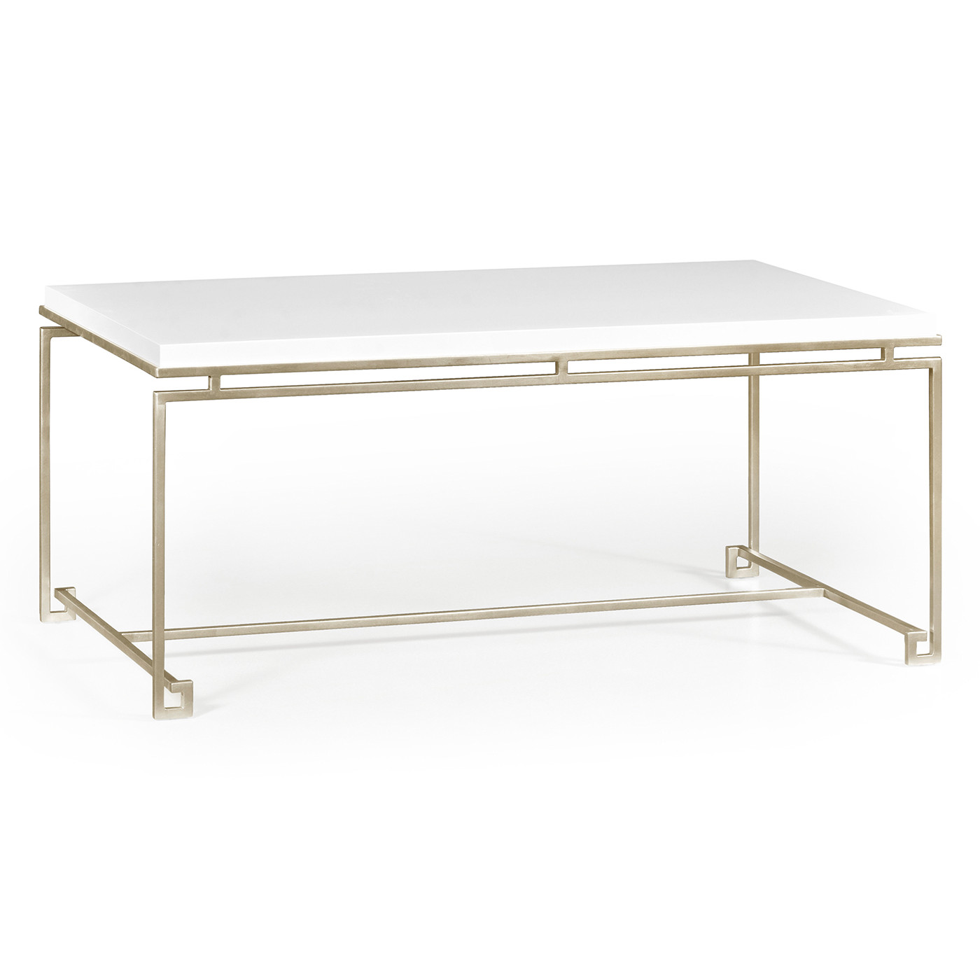 Silver Iron Rectangular Coffee Table with Biancaneve Top