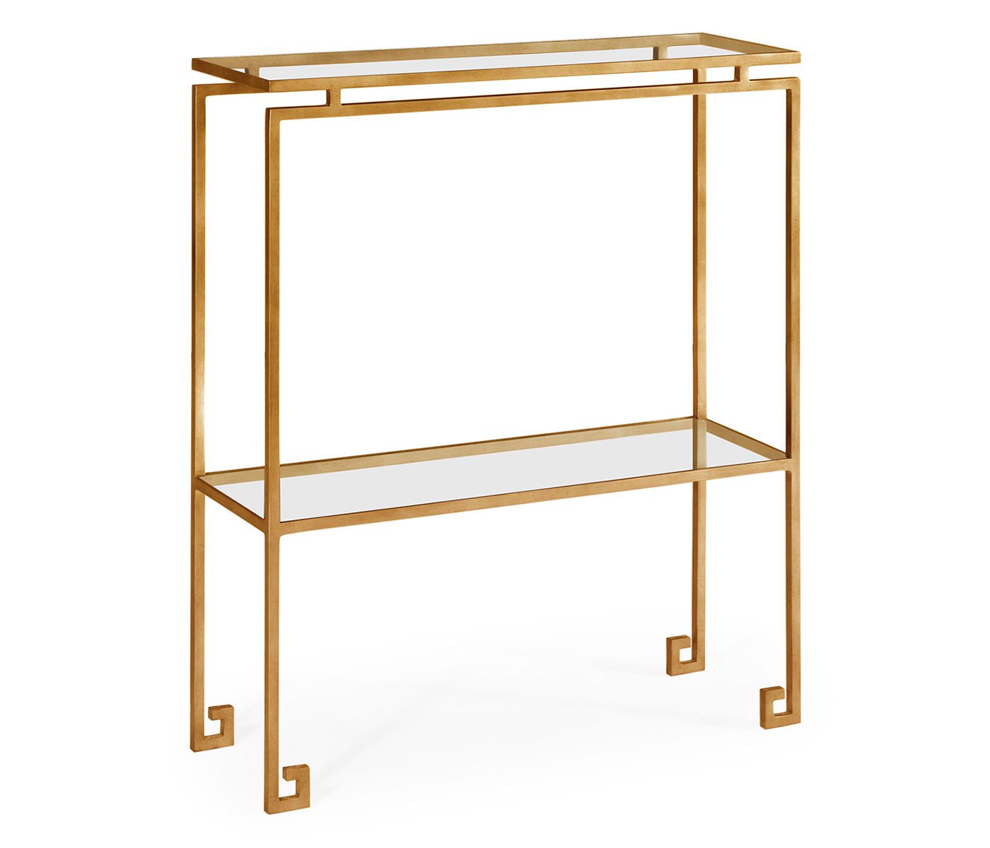 Gilded iron small narrow console table