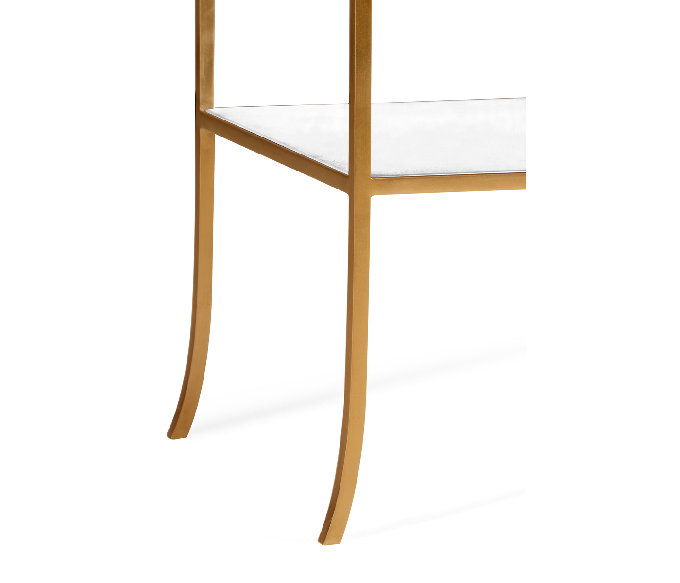 Gilded Iron Rectangular Side Table with An Antique Glass Top