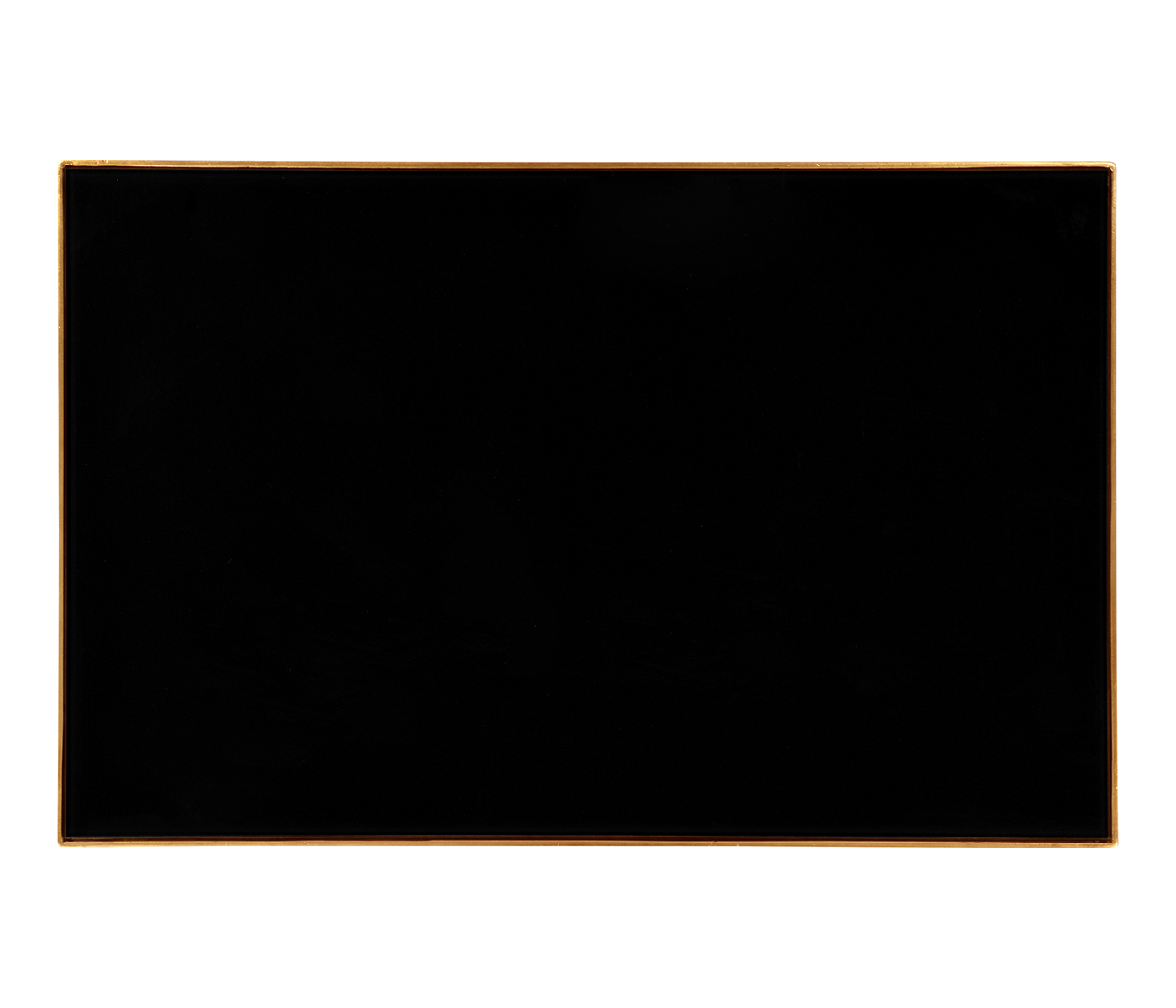 Gilded Iron Rectangular Side Table with A Black Glass Top