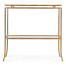 Gilded Iron Rectangular Side Table with A Clear Glass Top