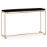 Gilded Iron Large Console Table with Smoky Black Top