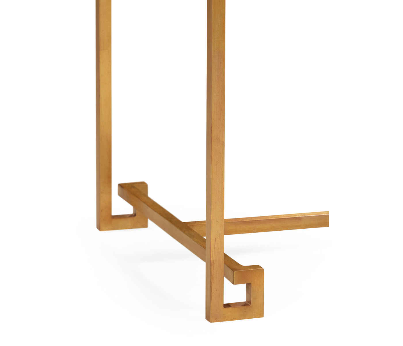 Gilded Iron Large Console Table with An Antique Glass Top