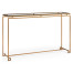 Gilded Iron Large Console Table with A Clear Glass Top