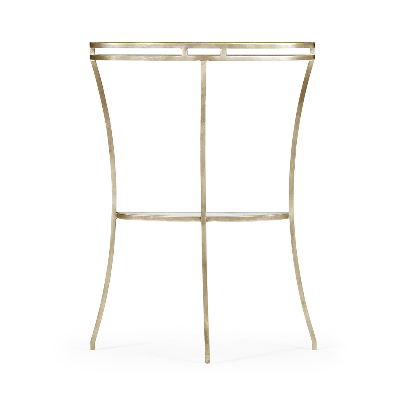 Silver iron demilune console table