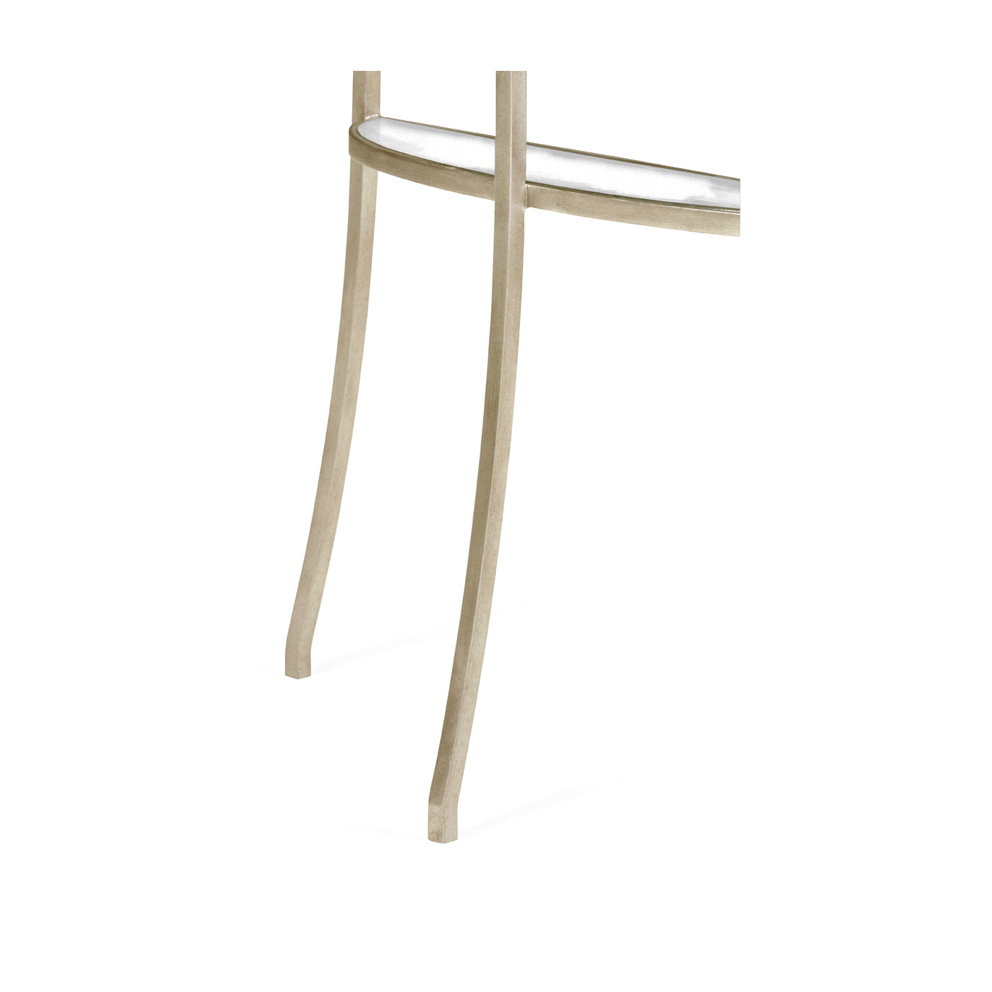 Silver iron demilune console table