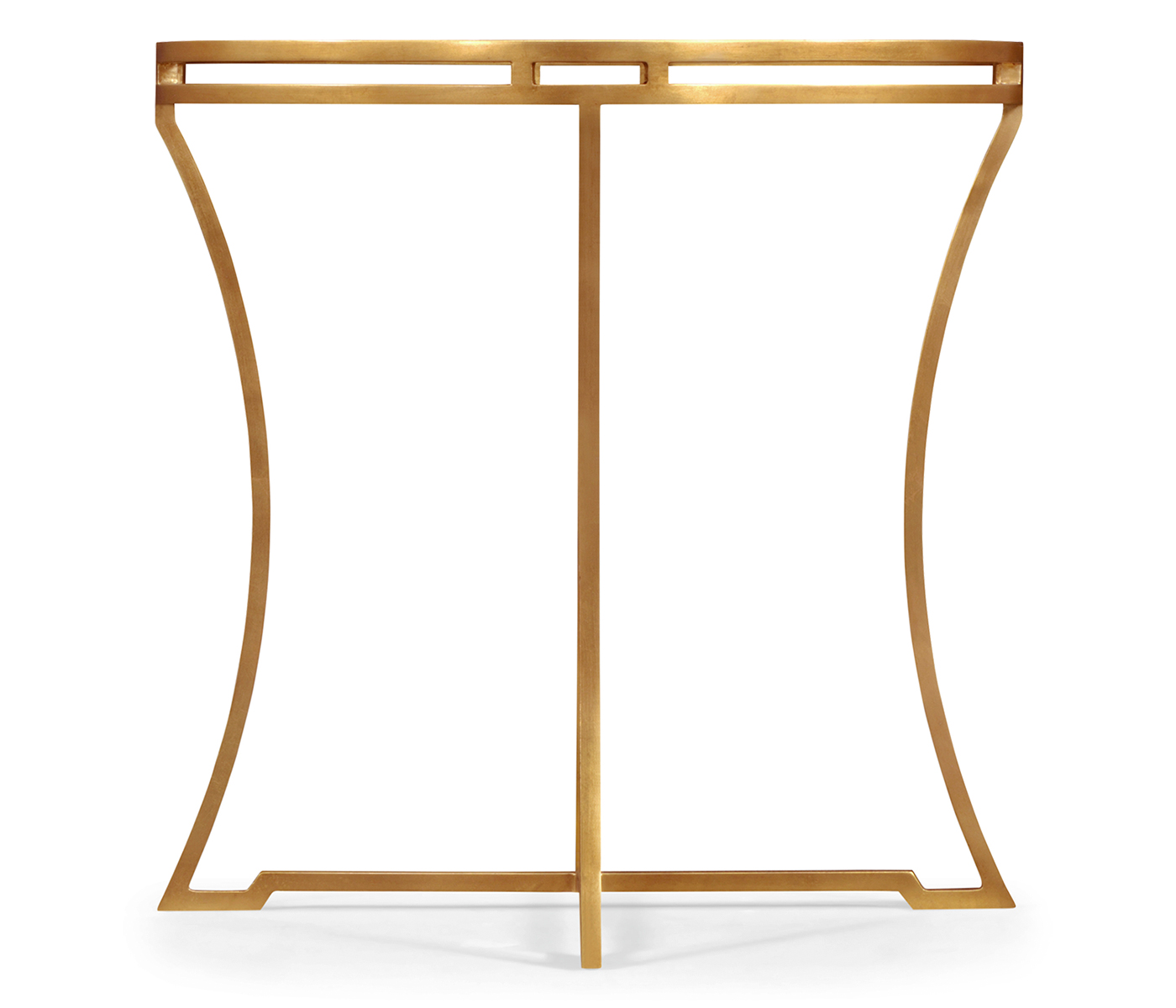 Gilded Iron Round Side Table with A Black Glass Top