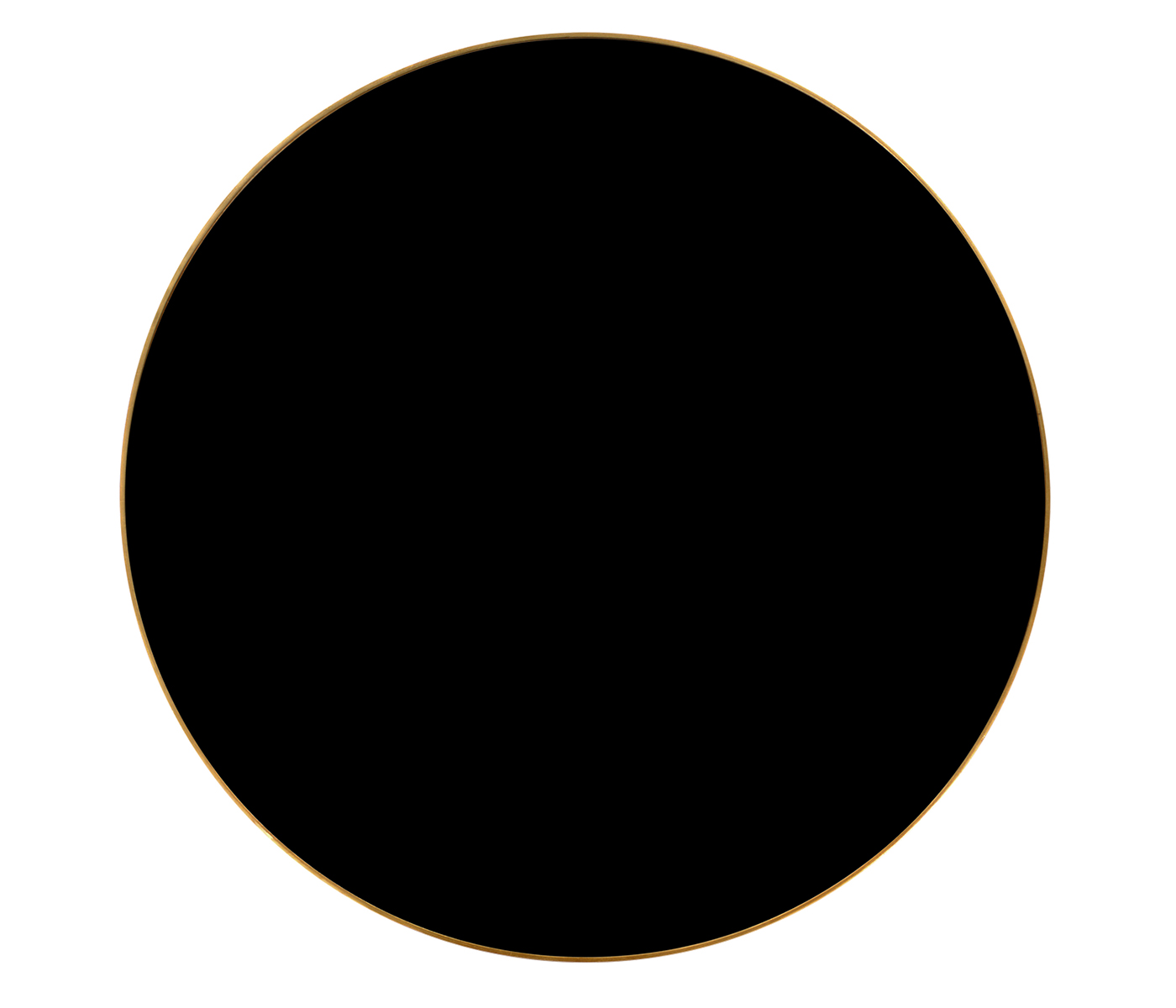 Gilded Iron Round Side Table with A Black Glass Top