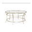Silver Round Iron Coffee Table with A Clear Glass Top