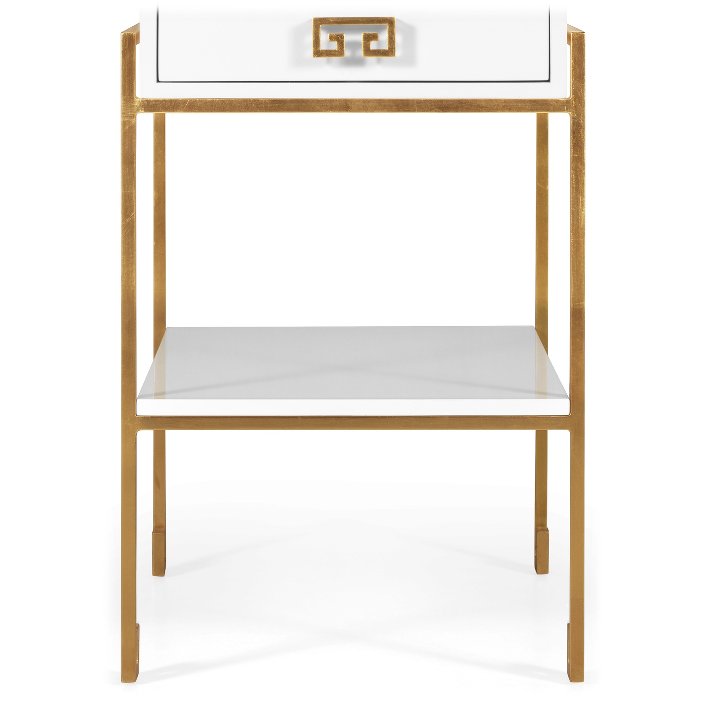 Gilded Iron End Table with Biancaneve Drawer
