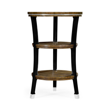 Round side table in American walnut