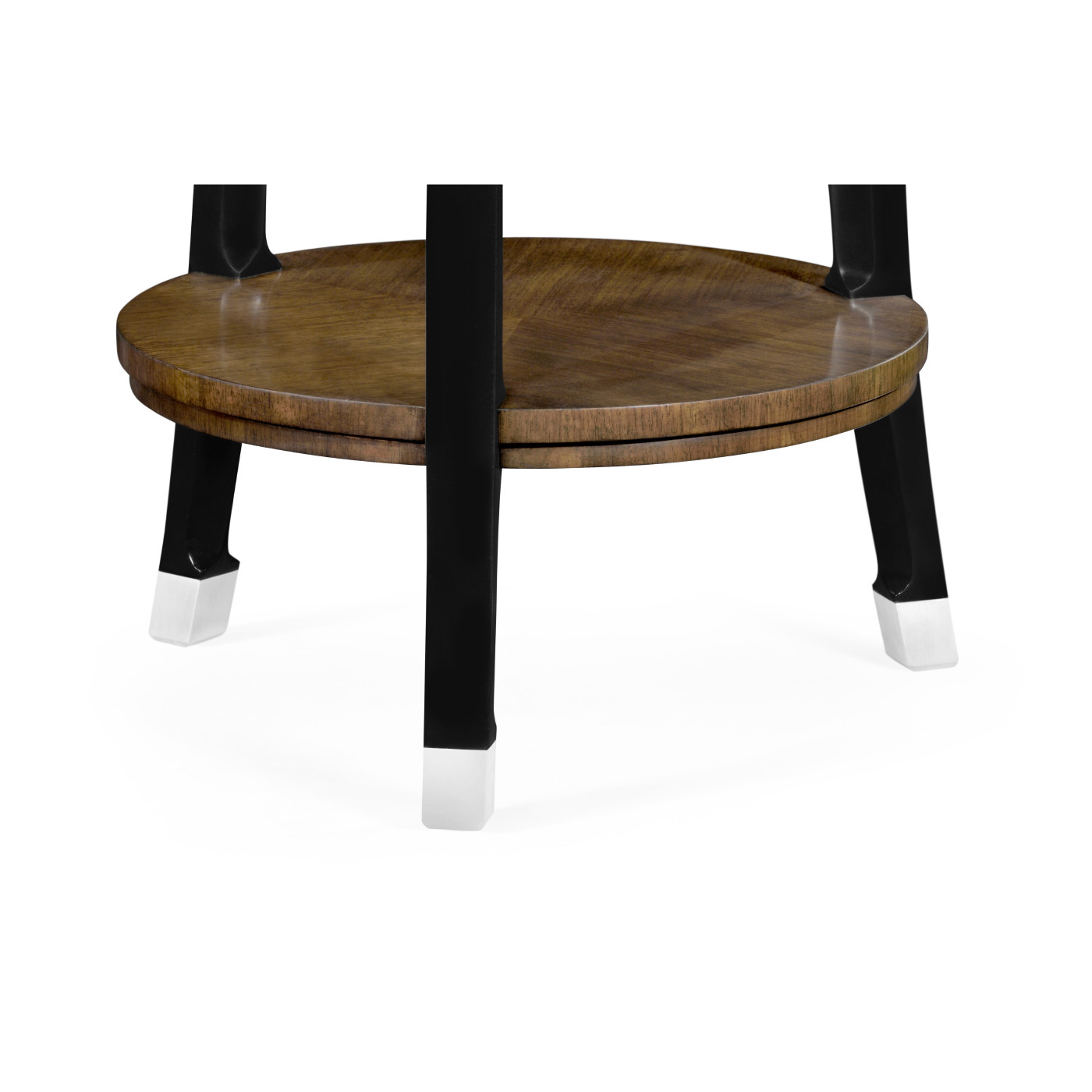 Round side table in American walnut