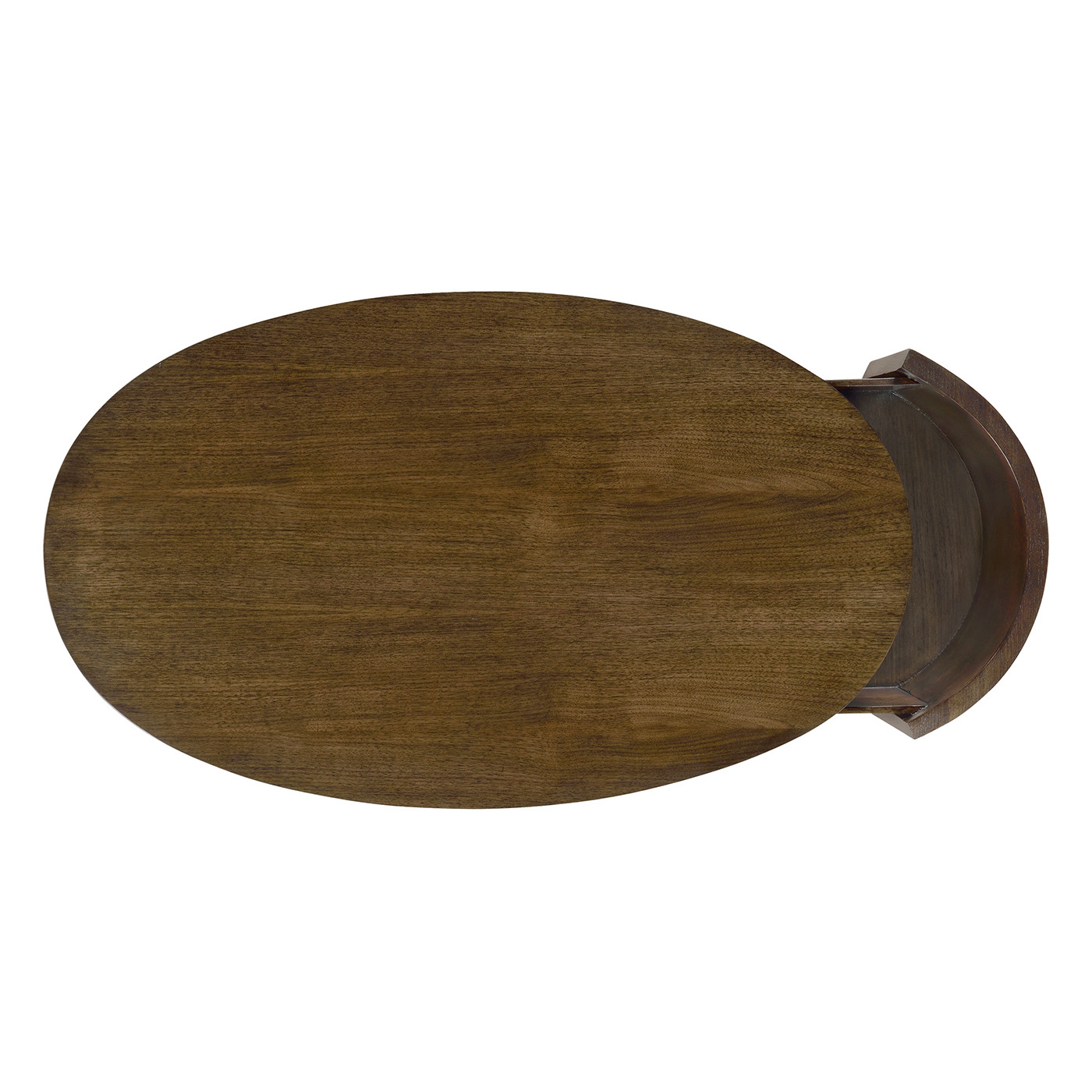 Oval chest of drawers in American walnut