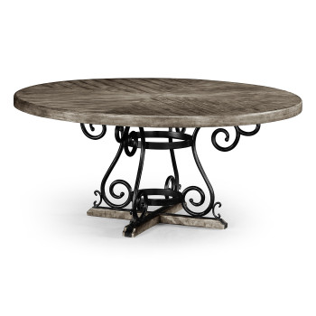 Antique Dark Grey and Wrought Iron Dining Table 66