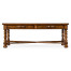 Country Walnut Parquet Coffee Table with Strap Handles