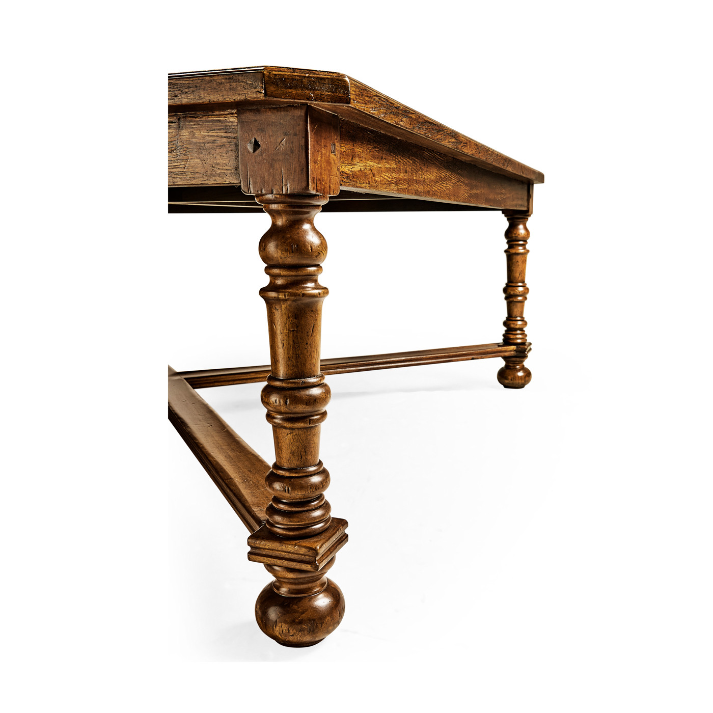 Country Walnut Large Square Parquet Coffee Table