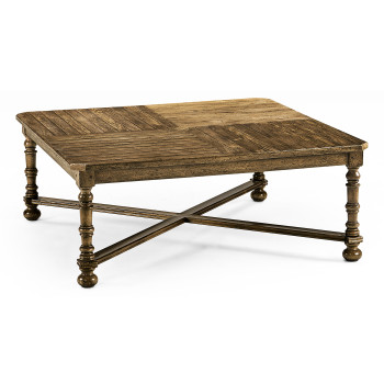 Medium Driftwood Large Square Parquet Coffee Table