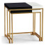 Gilded Iron Nesting Table with Smoky Black and Biancaneve Top