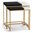 Gilded Iron Nesting Table with Smoky Black and Biancaneve Top