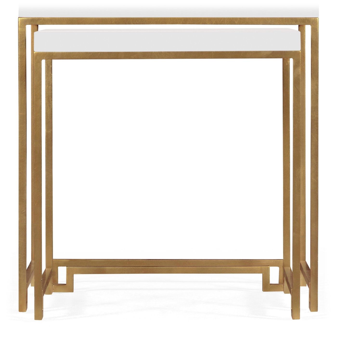 Gilded Iron Nesting Table with Biancaneve Top