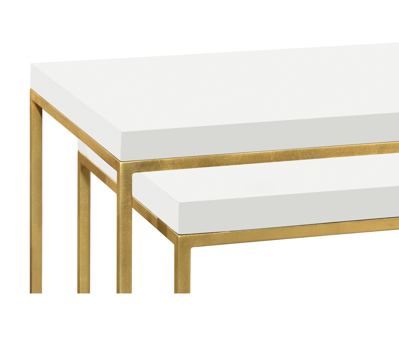 Gilded Iron Nesting Table with Biancaneve Top