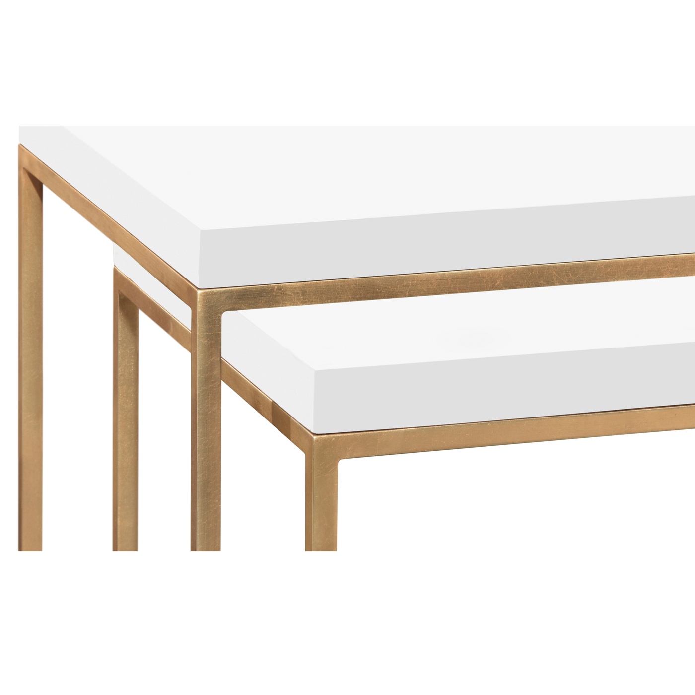 Gilded Iron Nesting Table with Biancaneve Top