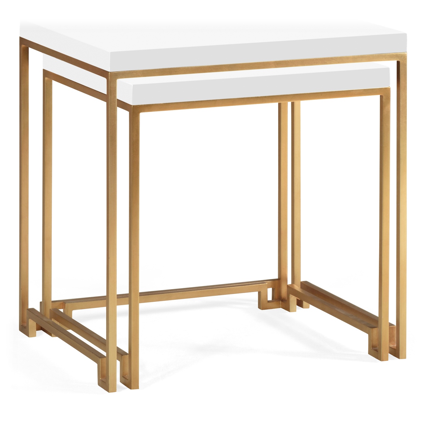 Gilded Iron Nesting Table with Biancaneve Top