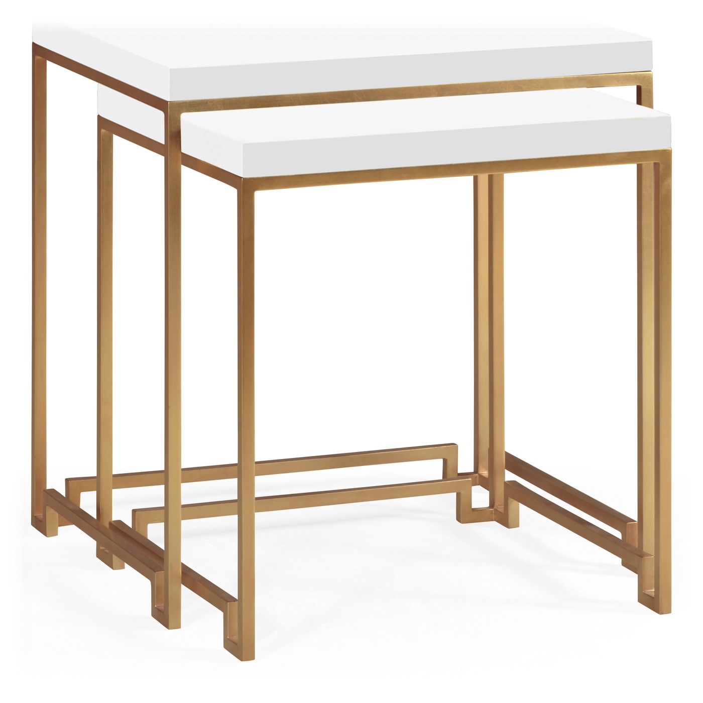 Gilded Iron Nesting Table with Biancaneve Top