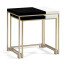 Silver Iron Nesting Table with Smoky Black and Biancaneve Top