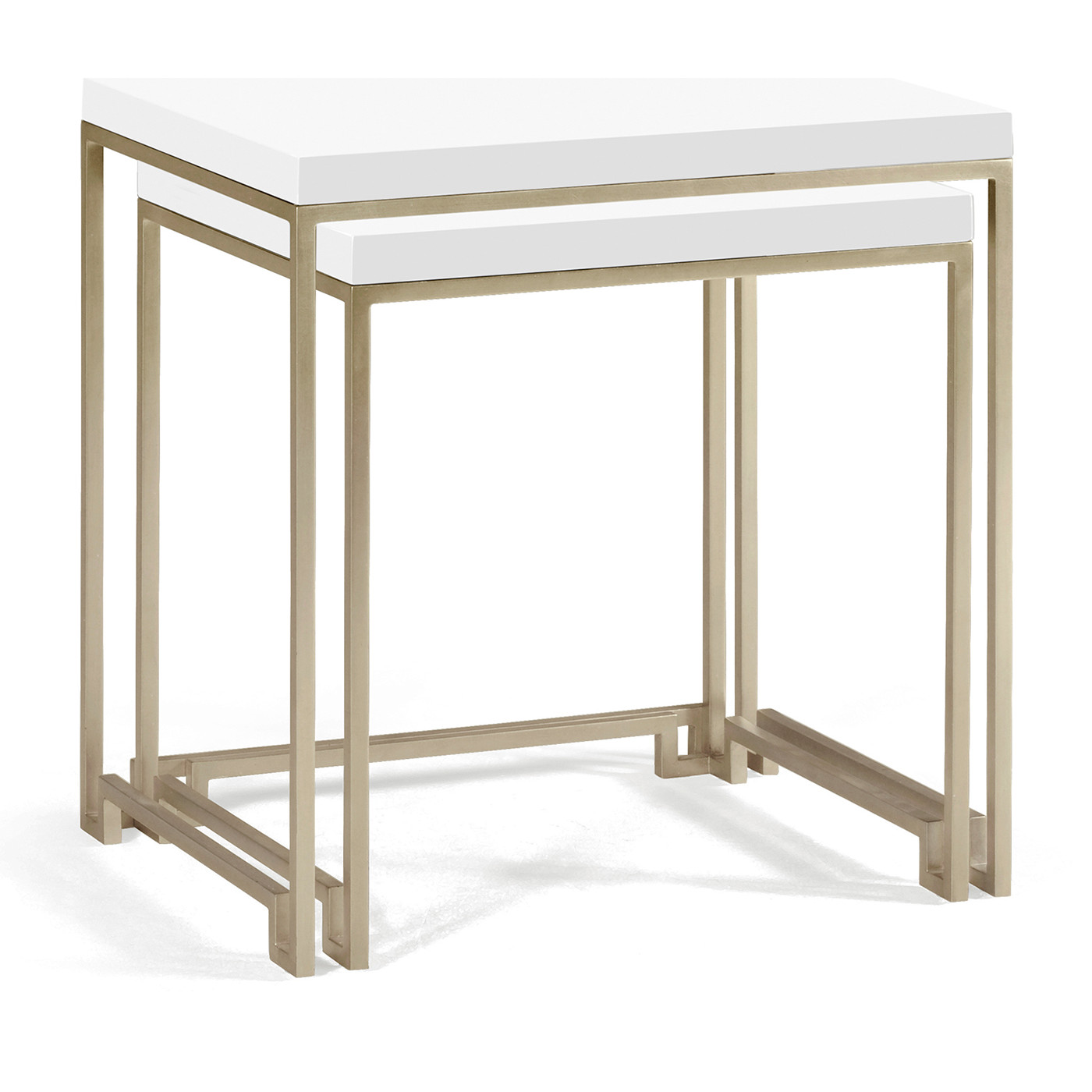 Silver Iron Nesting Table with Biancaneve Top