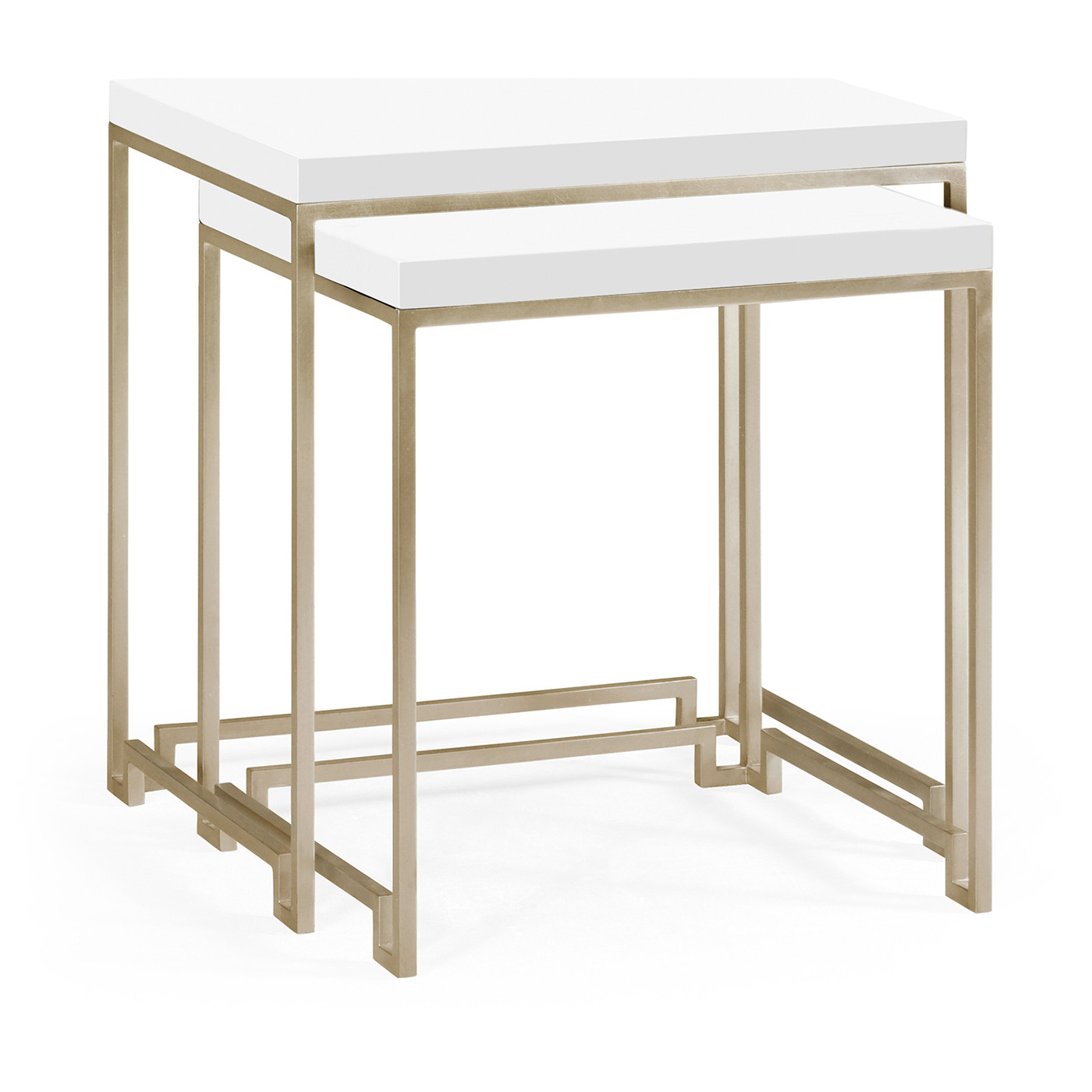 Silver Iron Nesting Table with Biancaneve Top