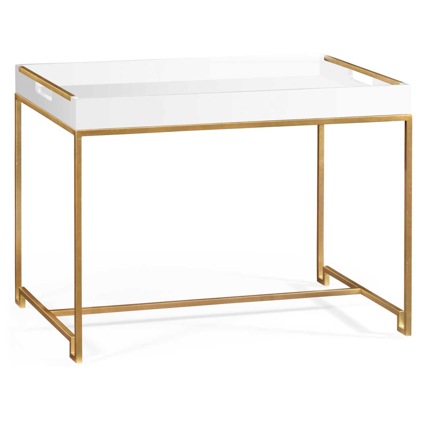 Gilded Iron Tray Table in Biancaneve Top