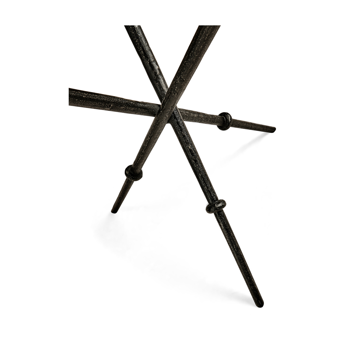 Round Lamp Table with Iron Base