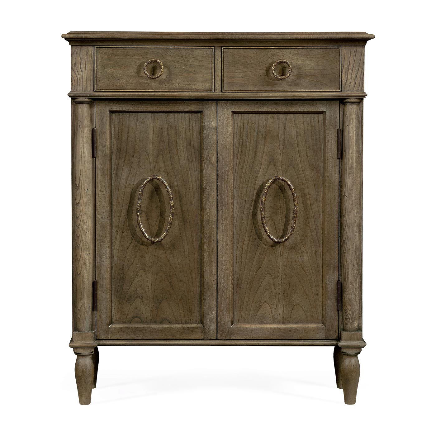 Dark Grey Chestnut Narrow Cabinet with Cupboard