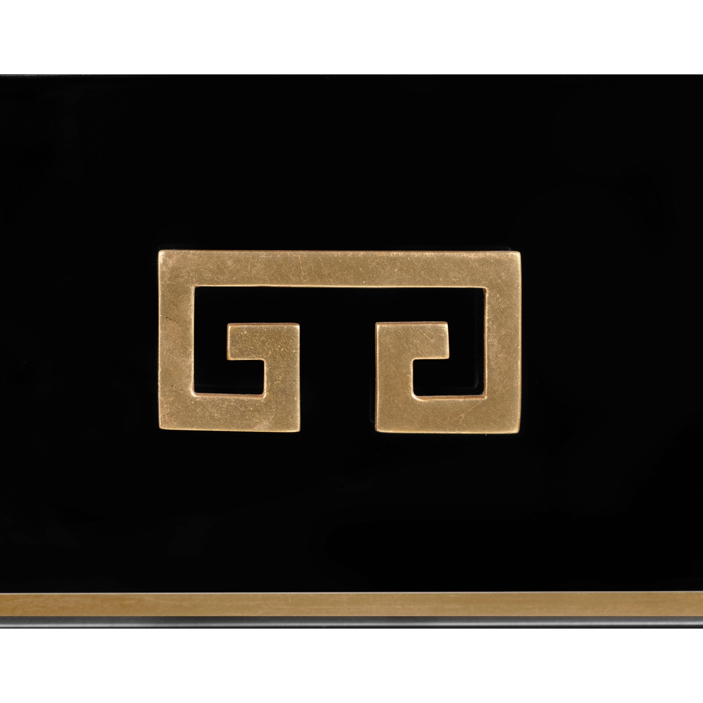 Gilded Iron Side Table in Smoky Black