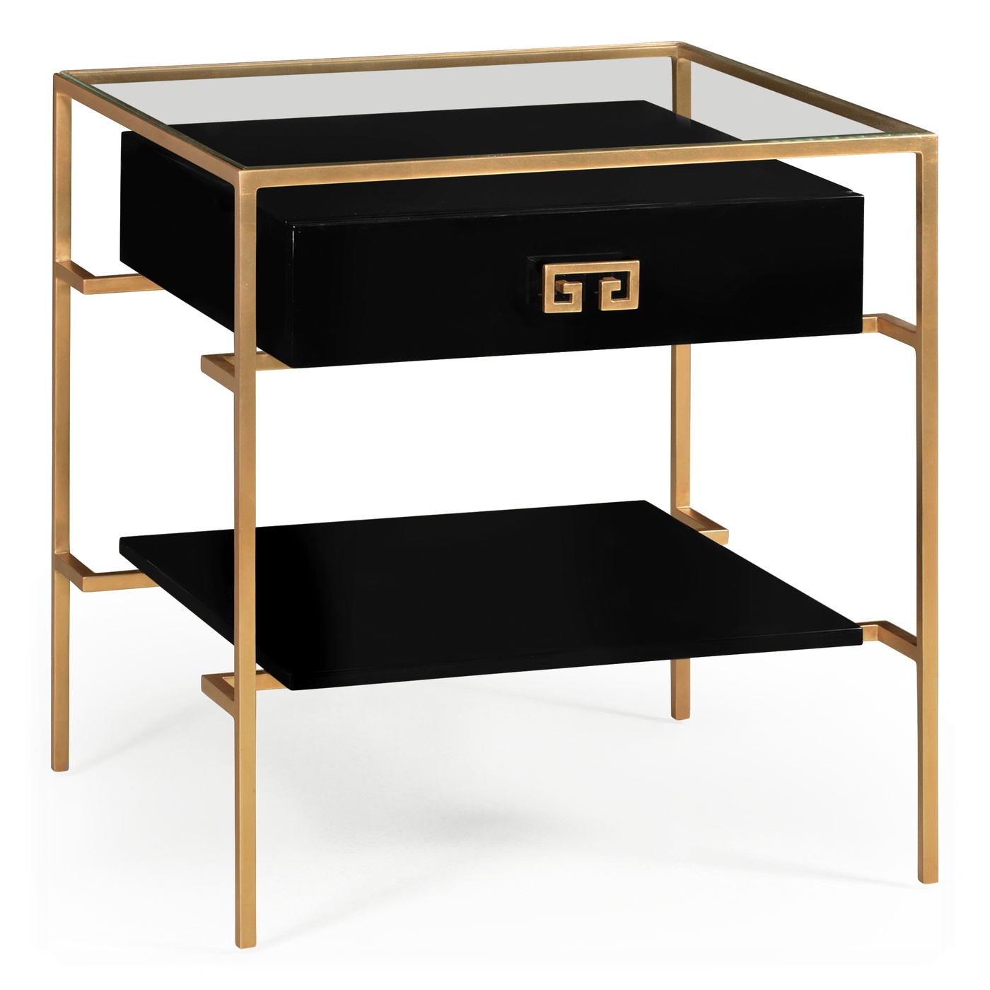 Gilded Iron Side Table in Smoky Black