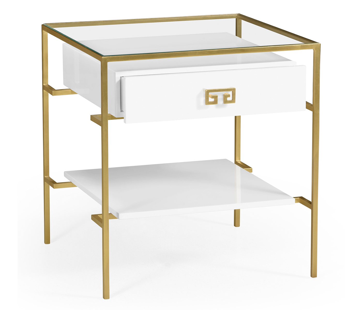 Gilded Iron Side Table in Biancaneve