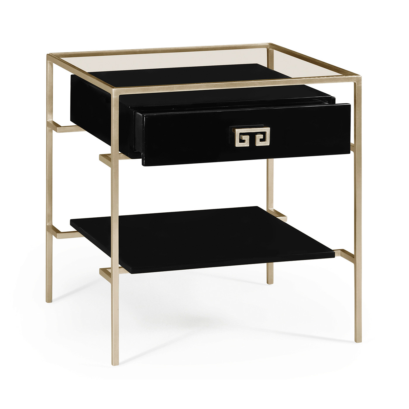 Silver Iron Side Table in Smoky Black