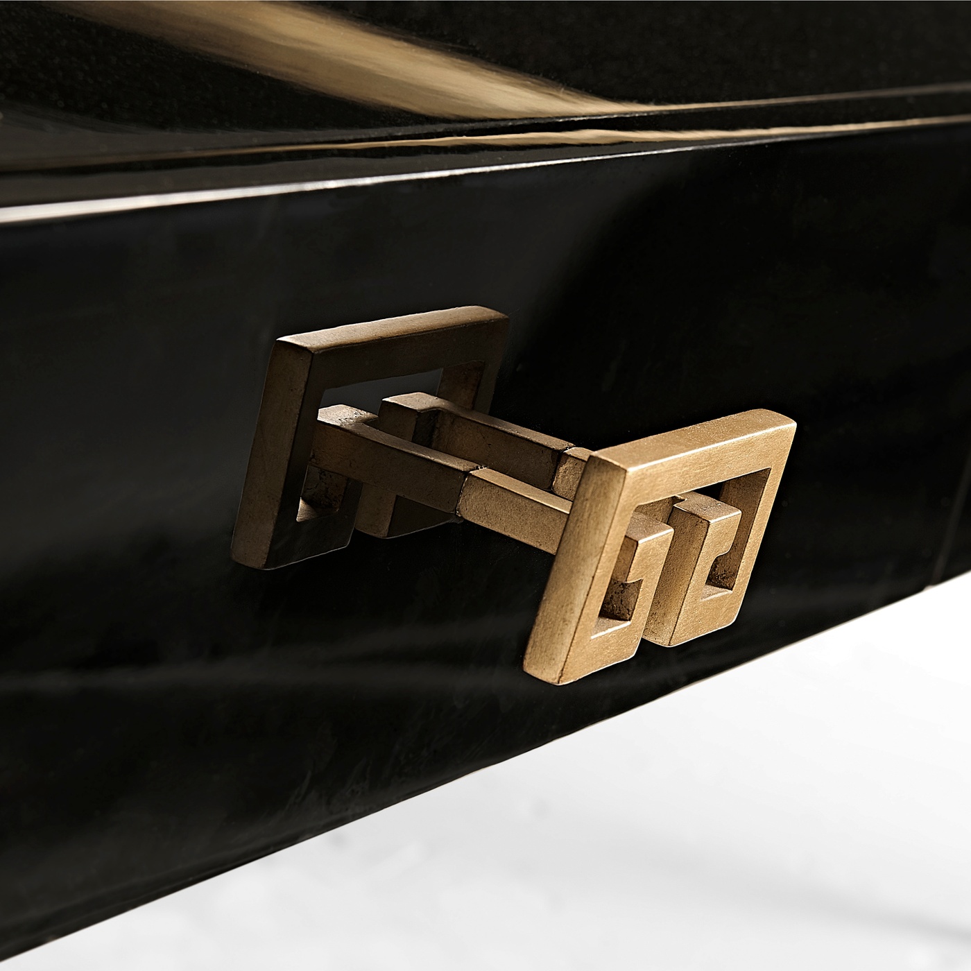 Gilded Iron Coffee Table in Smoky Black