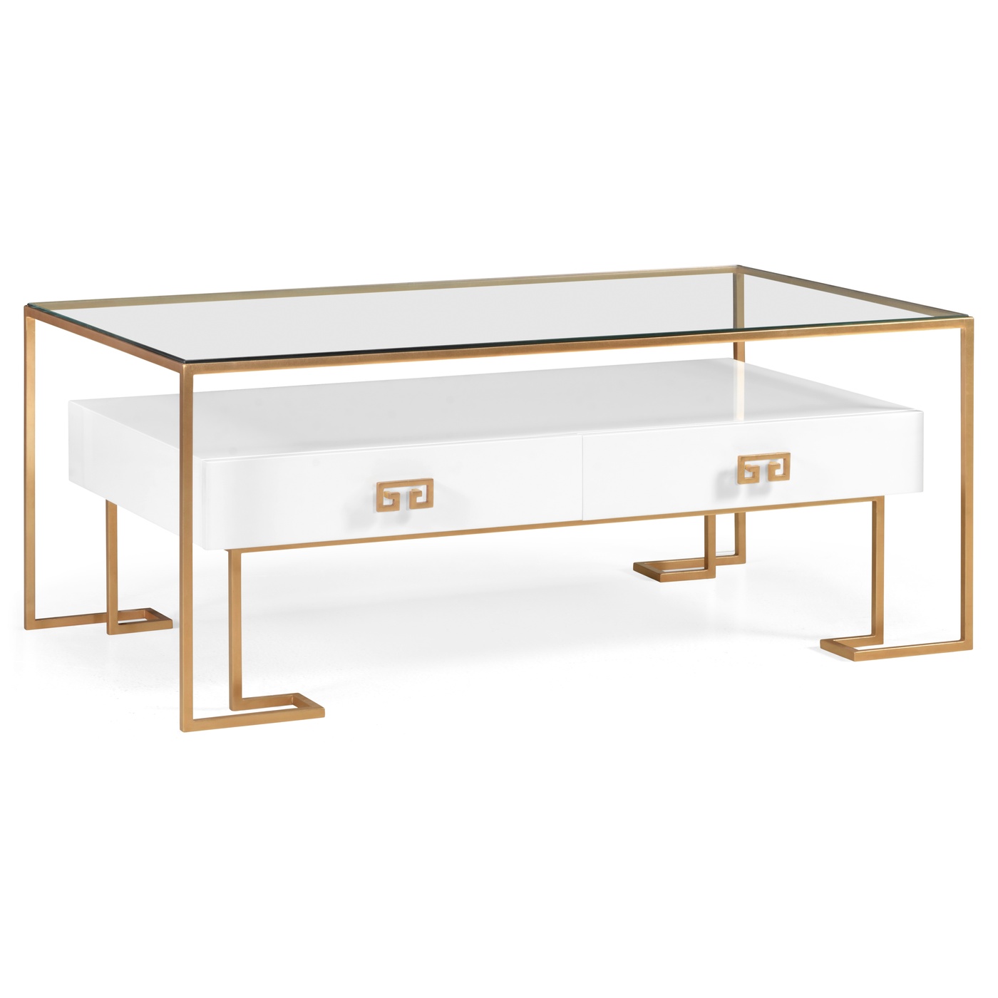 Gilded Iron Coffee Table in Biancaneve