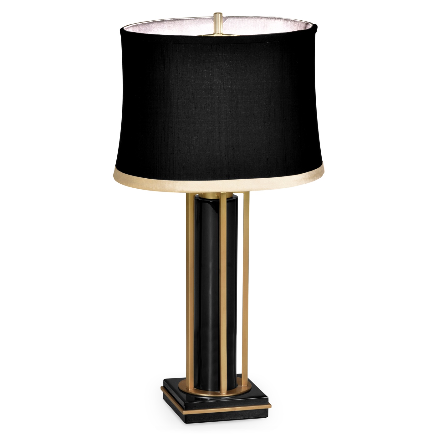 Gilded Iron Table Lamp in Smoky Black